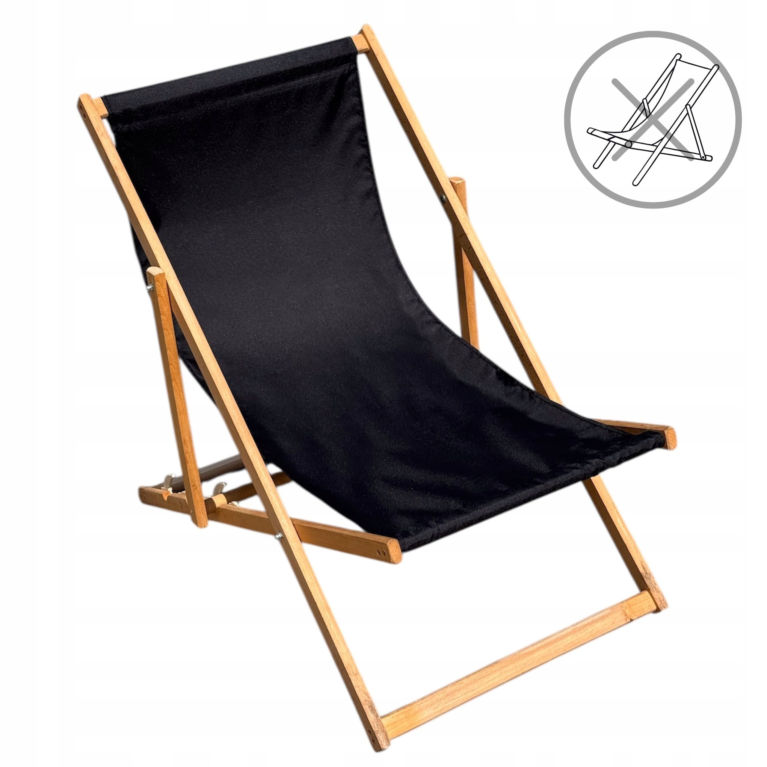 Wooden lounger seat waterproof lounger material strong fabric Packaging status original