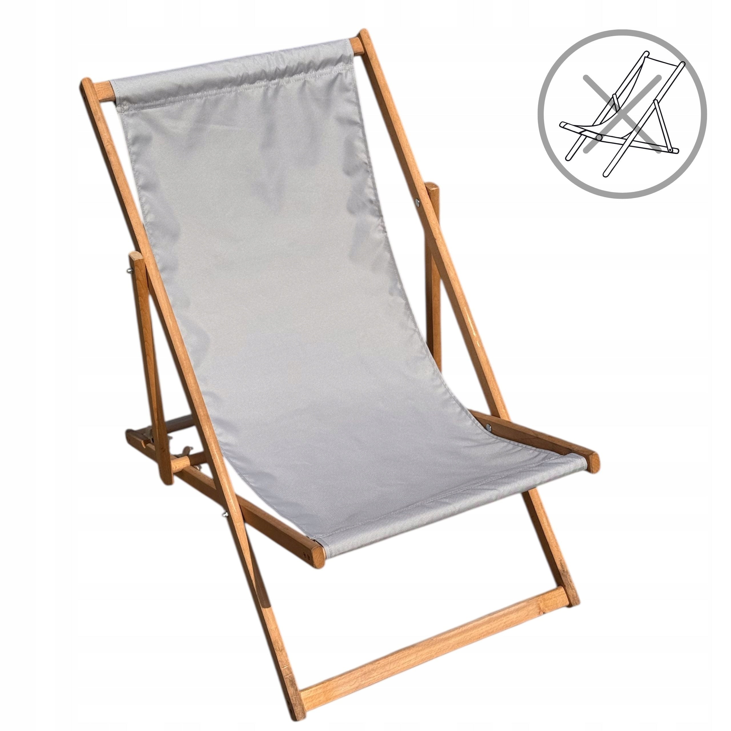 Wooden lounger seat waterproof lounger material strong fabric Packaging status original