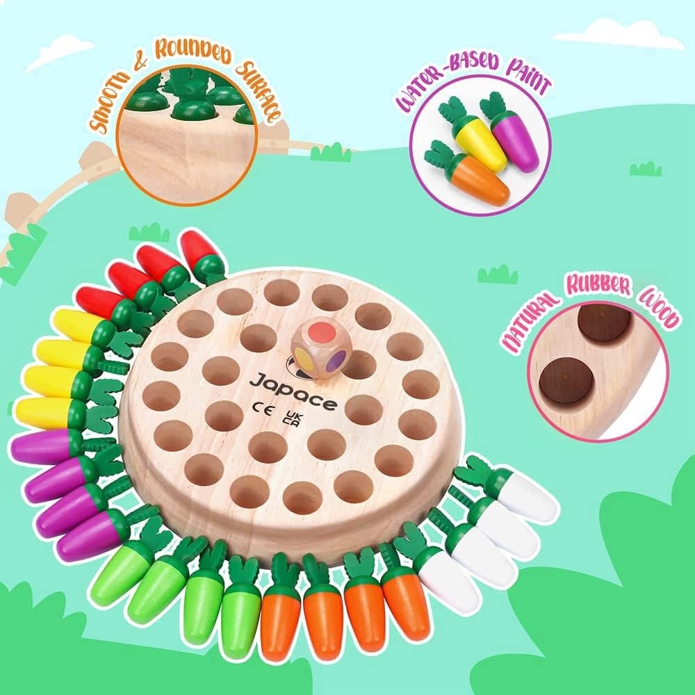 Wooden memory game with carrot figurines, for children from 3 Brand no brand