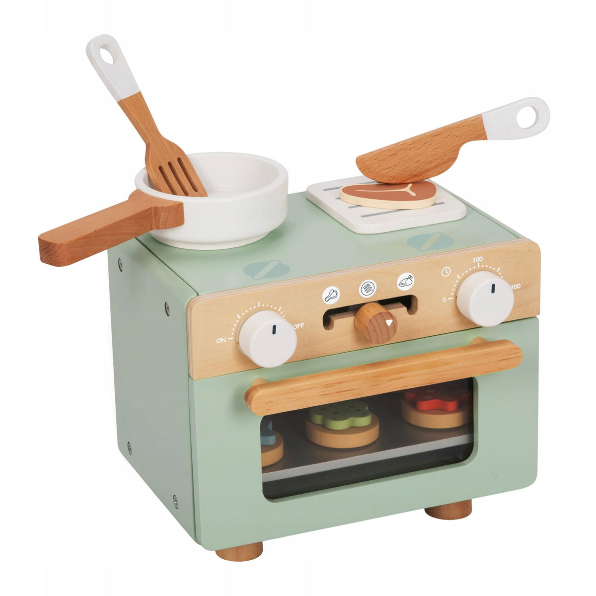 Wooden mini oven toy kitchen for children to cook household appliances 3+