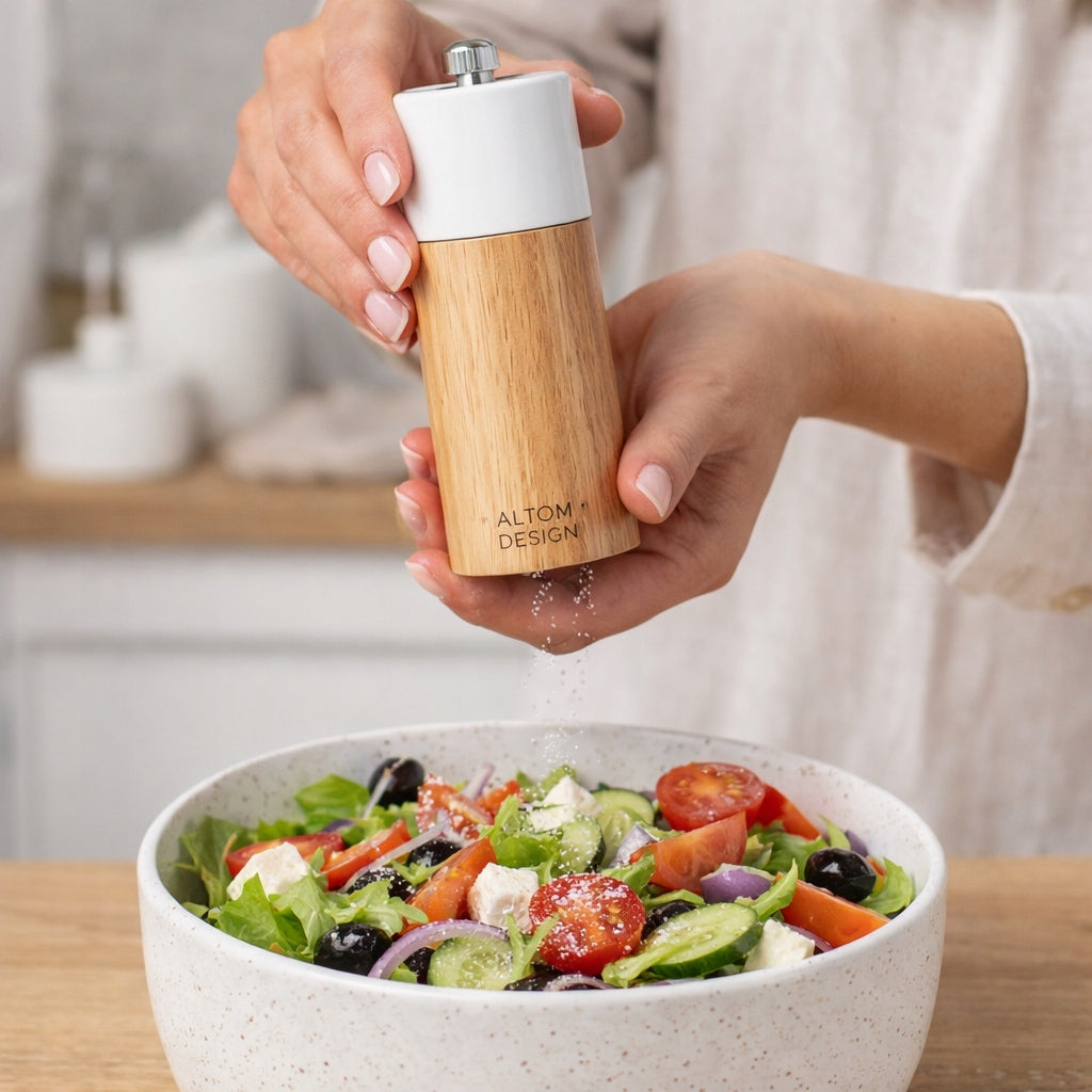 Wooden pepper and salt grinder for grinding spices Altom Design white Manufacturer code 0206015206