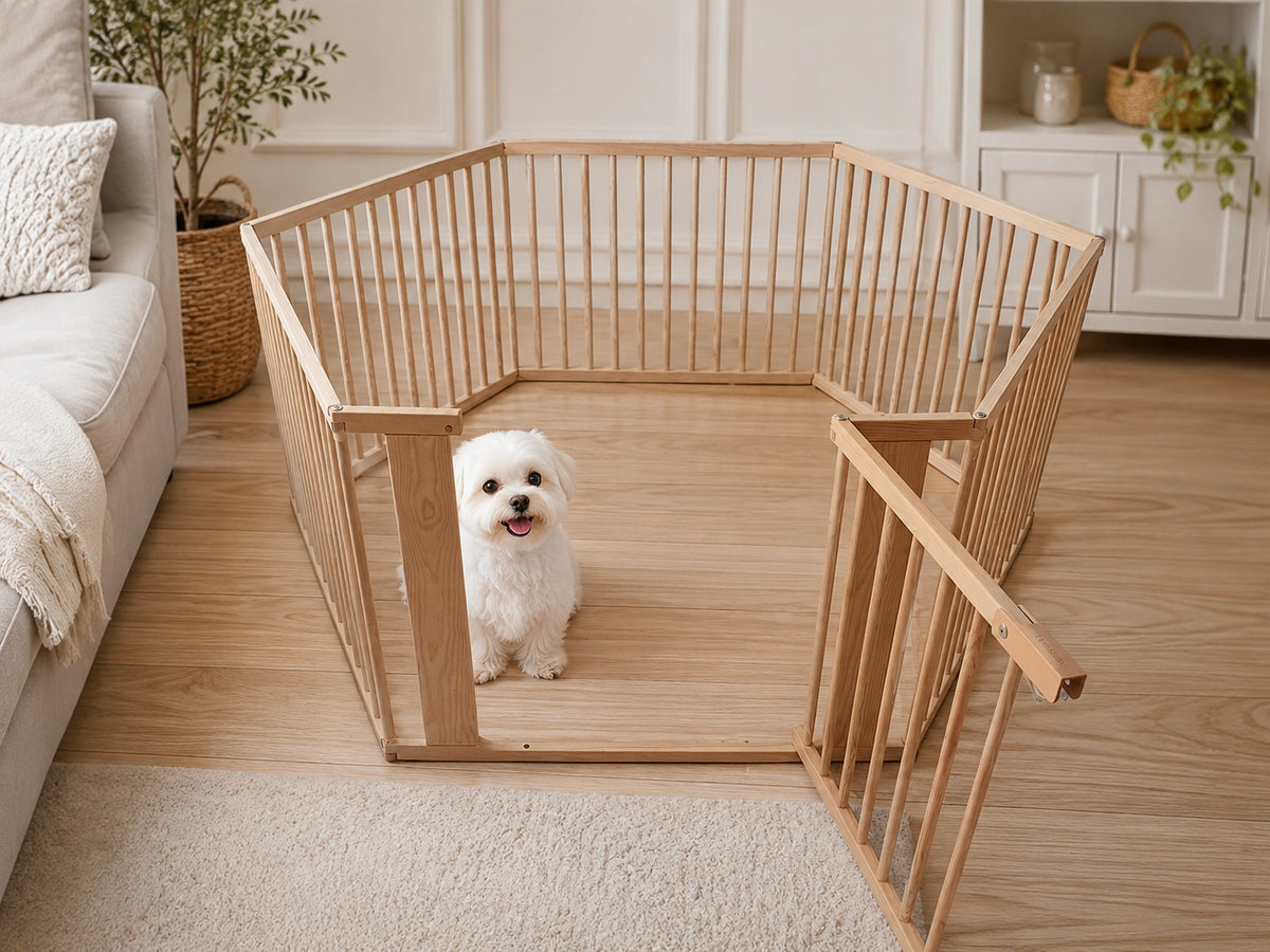 Wooden playpen with wicket modular barrier homestead LARGE ⌀181 / height 72 cm Packaging status original