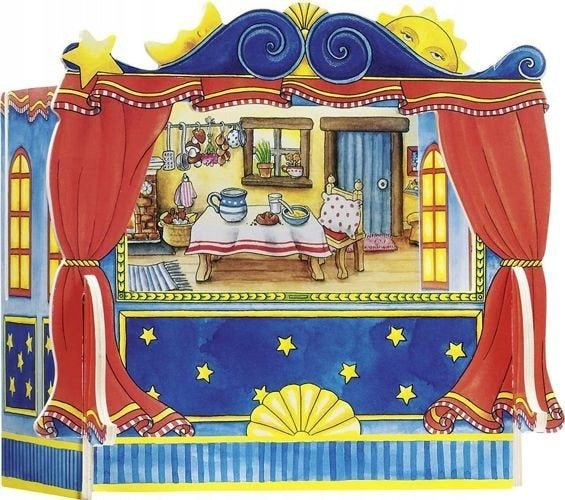 Wooden puppet theater role-playing Goki Color blue