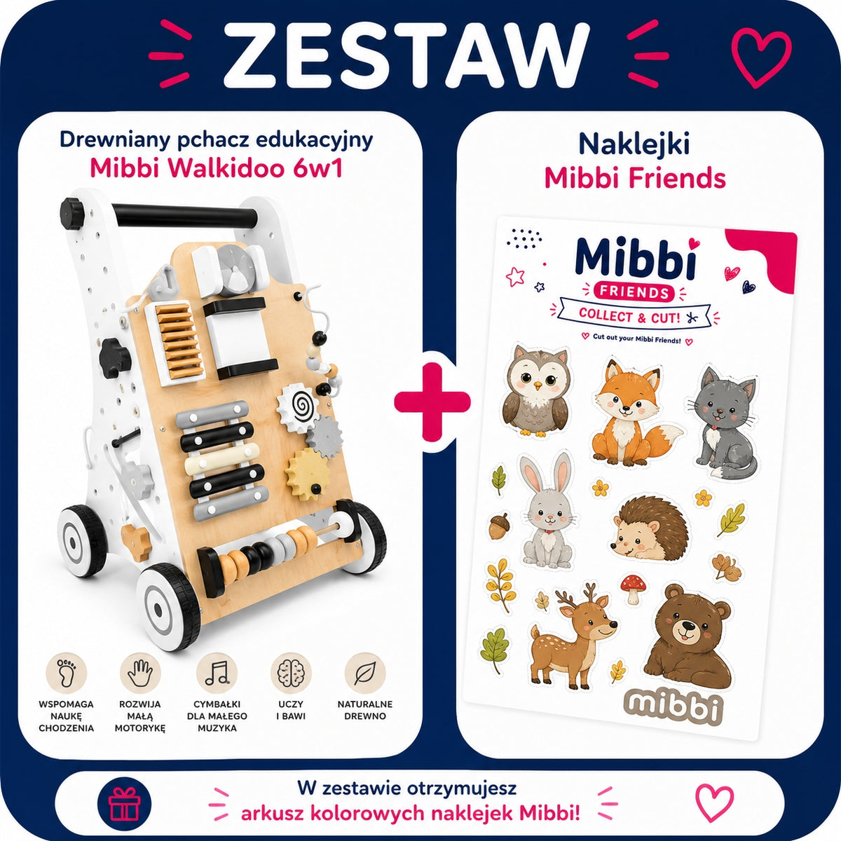 Wooden pusher walker for kids ride-on educational interactive sorter Manufacturer code DABE205