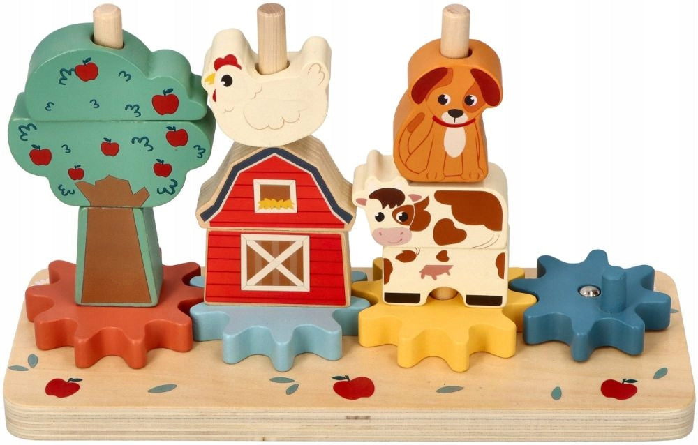 Wooden puzzle Adam Toys with gears Farm 12m+ Manufacturer code N2062
