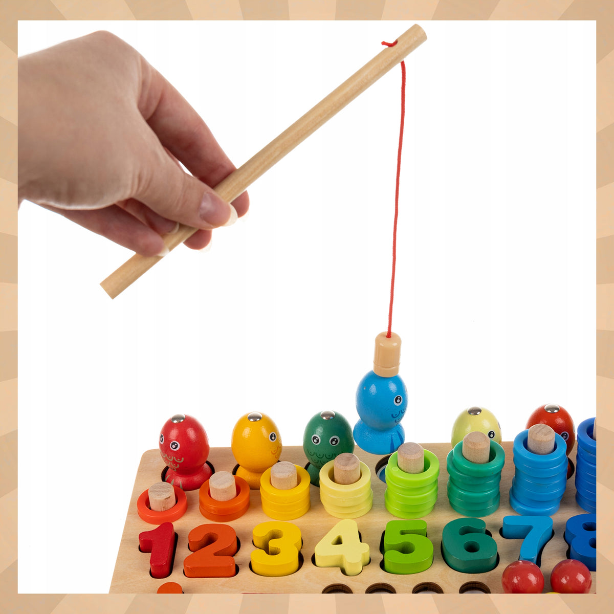 Wooden puzzle- beads DU17252 Kruzzel Kid's age 3+ years