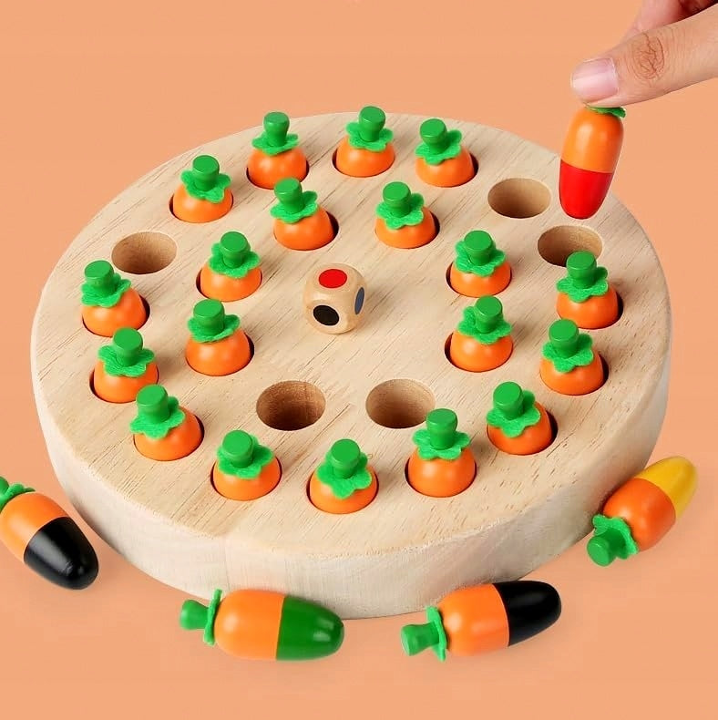 Wooden puzzle memory game for children developing carrots Brand NORIMPEX