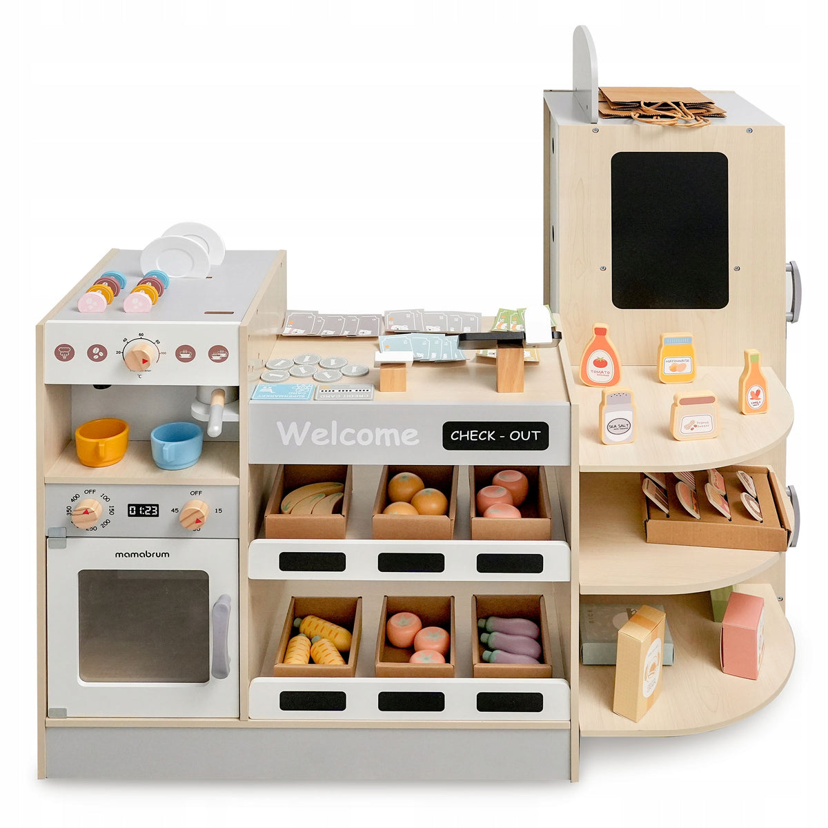 Wooden shop Mamabrum corner with bar and 106 accessories Manufacturer code MAM239 STORE