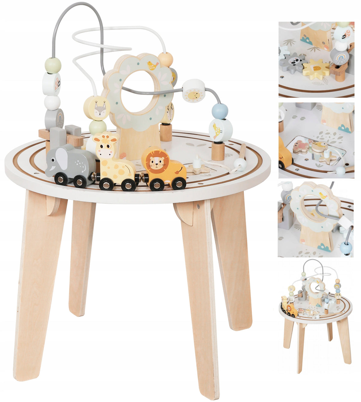 Wooden table educational table magnetic queue and launcher