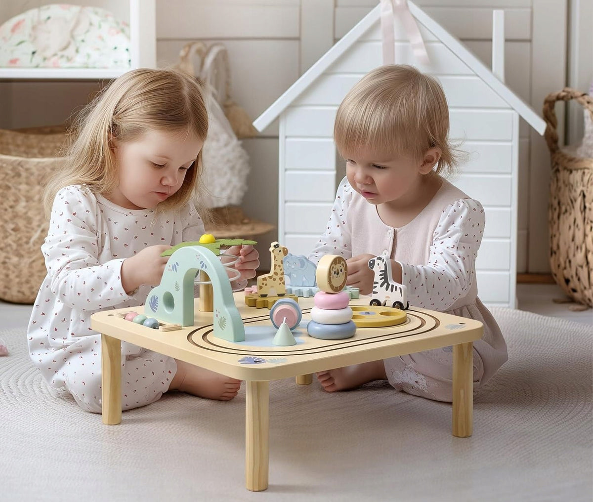 Wooden table educational table with giraffe queue and puzzles 232 Brand no brand