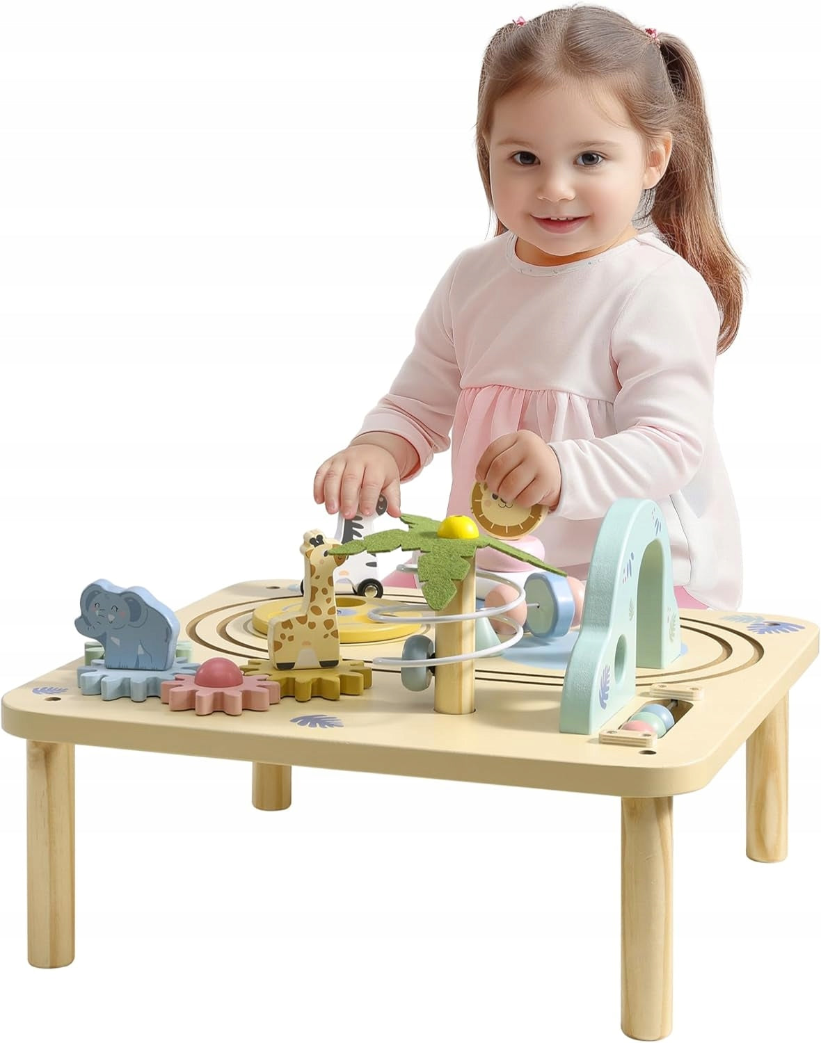 Wooden table educational table with giraffe queue and puzzles 232 Manufacturer code Stolik edukacyjny