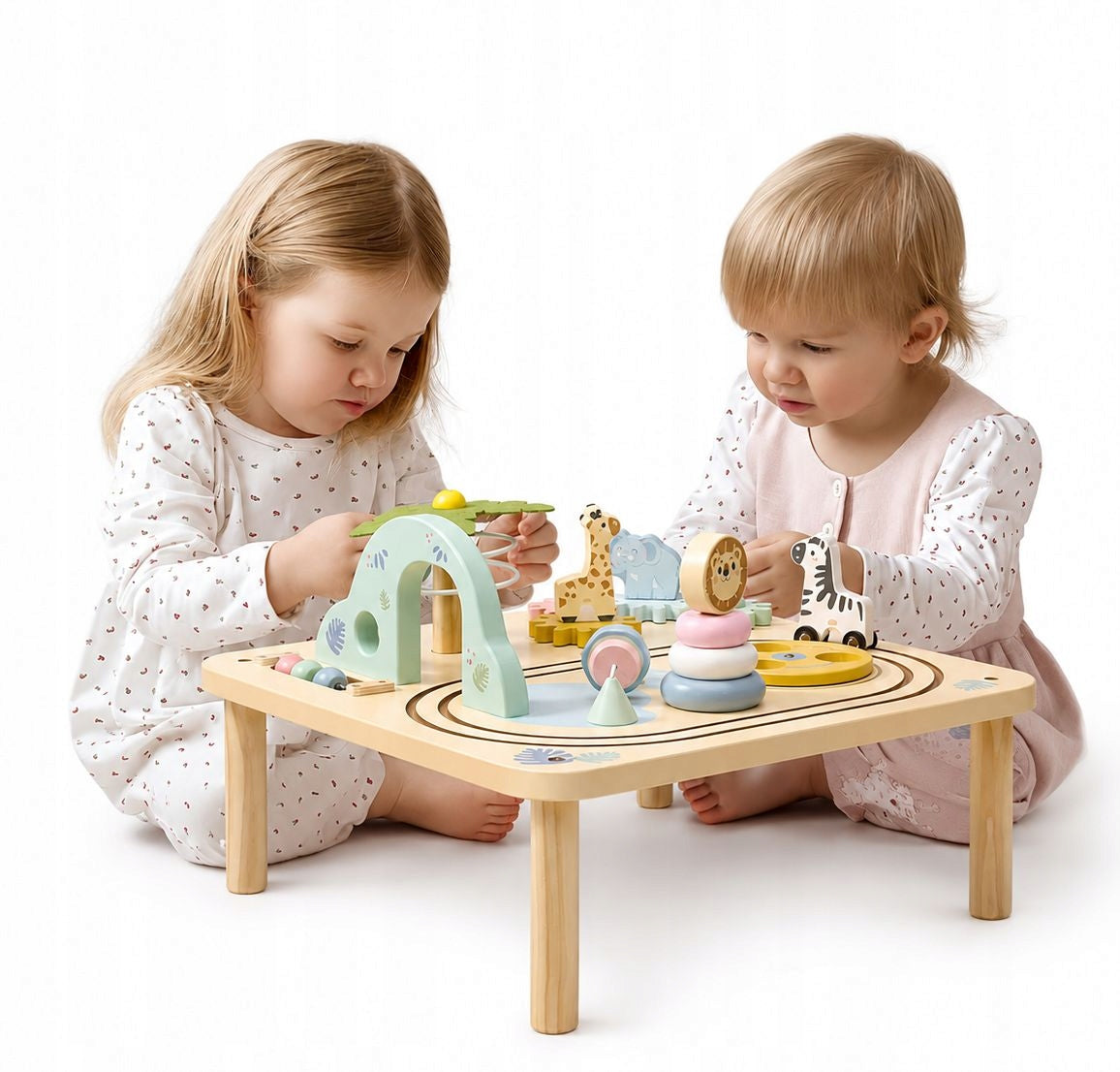 Wooden table educational table with giraffe queue and puzzles 232