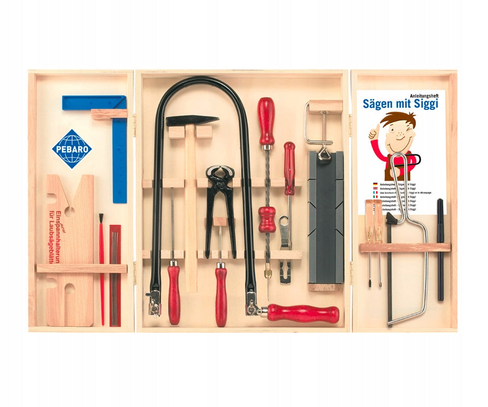Wooden tool cabinet with equipment - real tools - PEBARO