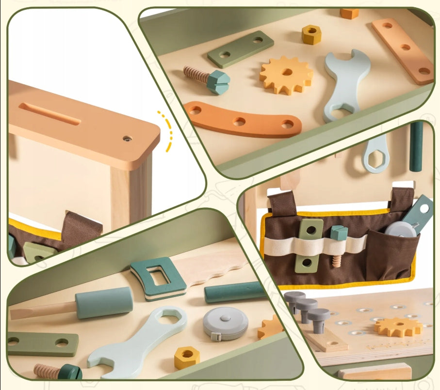 Wooden tool table for children ROBUD in avocado color ROBOTIME ZU Manufacturer code kK09989JKKJKJ