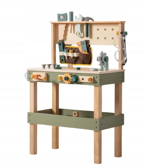 Wooden tool table for children ROBUD in avocado color ROBOTIME ZU