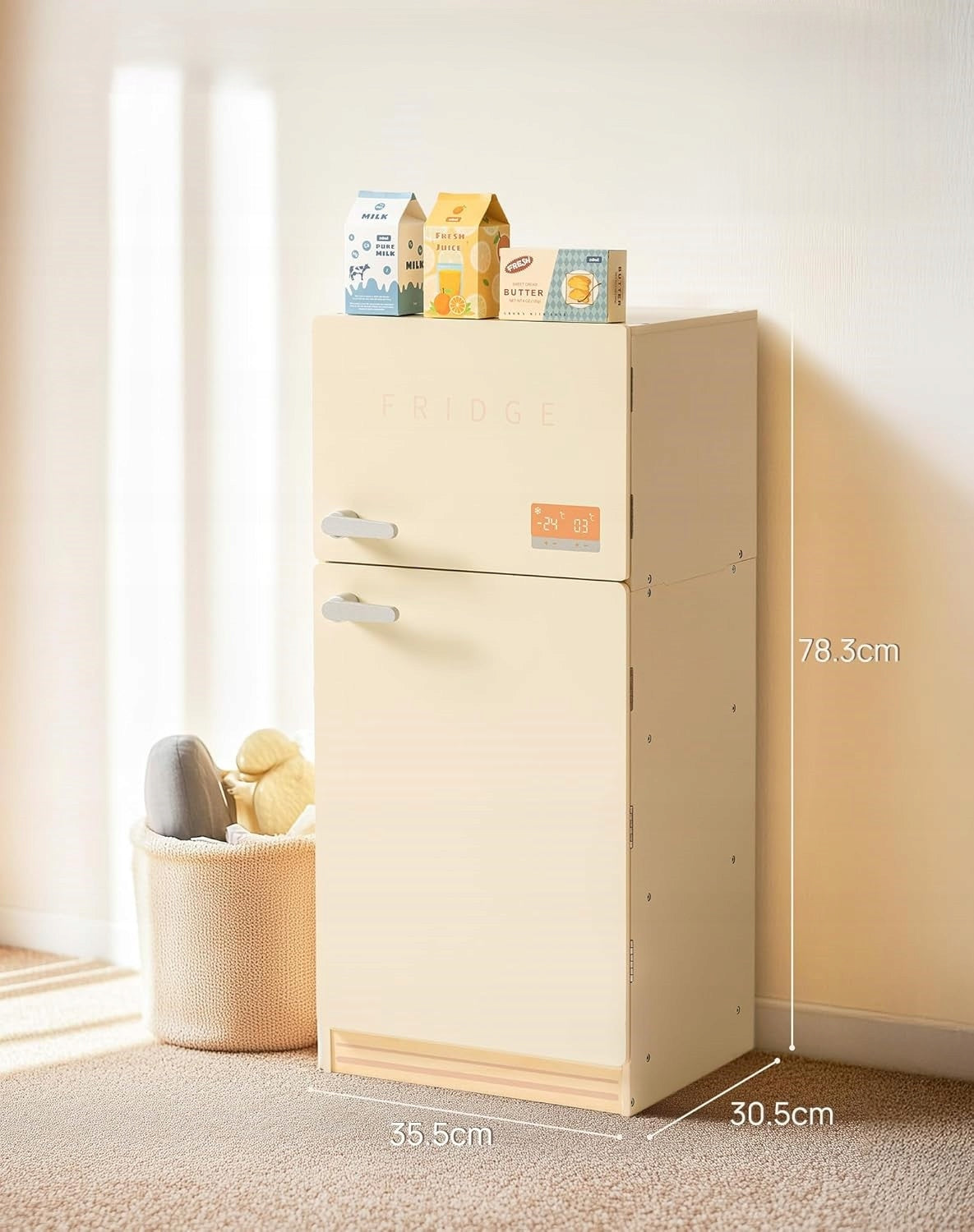 Wooden toy fridge with accessories for children's kitchen ROBOTIME EAN (GTIN) 05905450756338