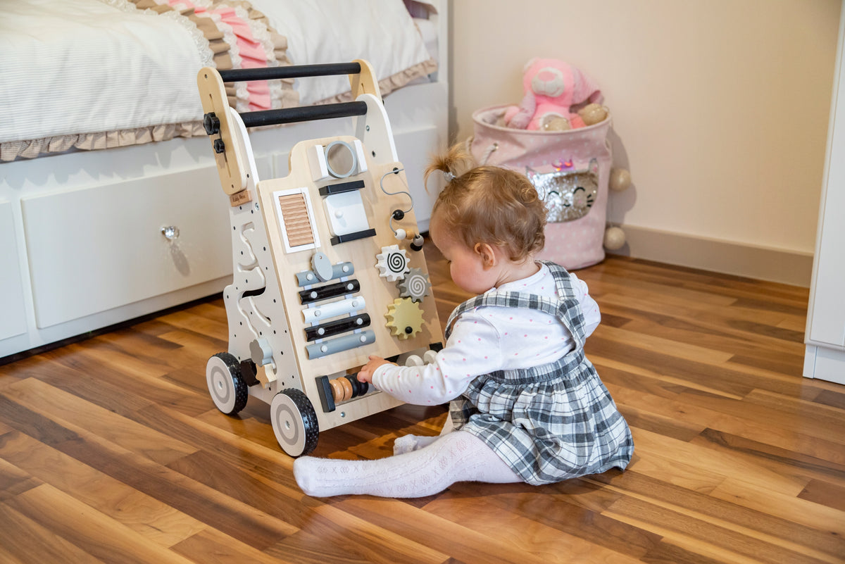 Wooden walker interactive pusher For Children KiddyMoon WK-001 Brand KiddyMoon