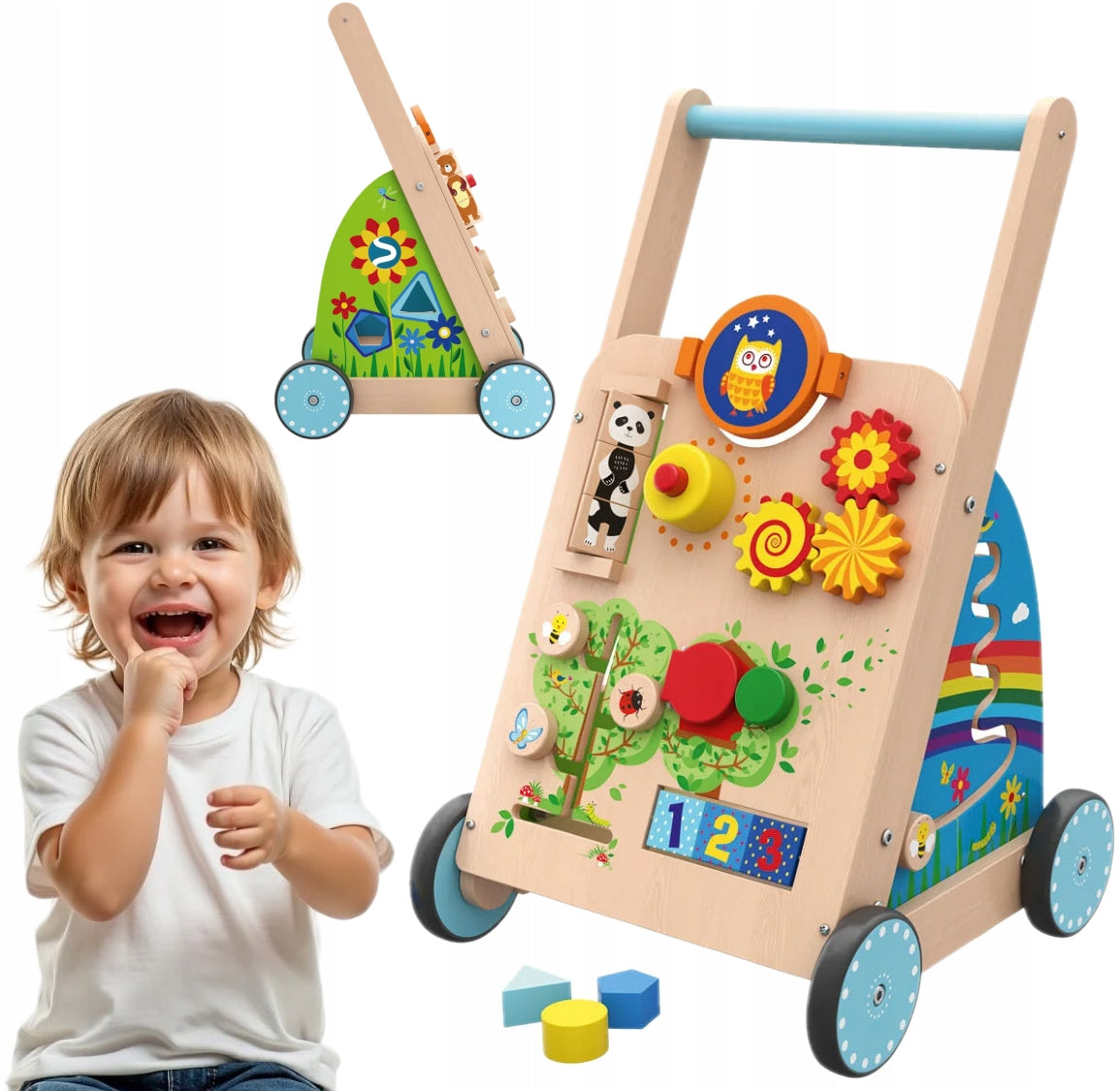 Wooden walker interactive pusher child educational ride Playtive