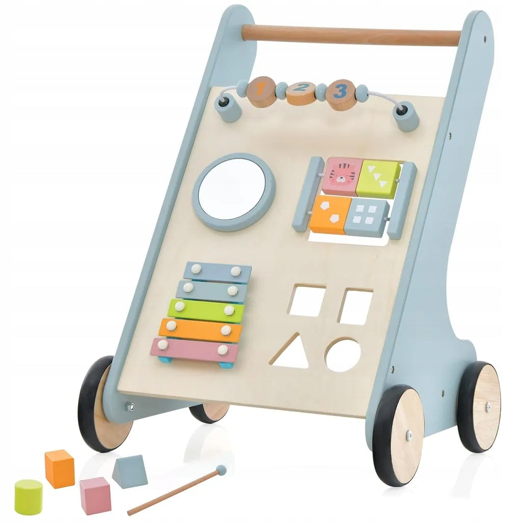 Wooden walker with xylophone blocks stroller for children COSTWAY
