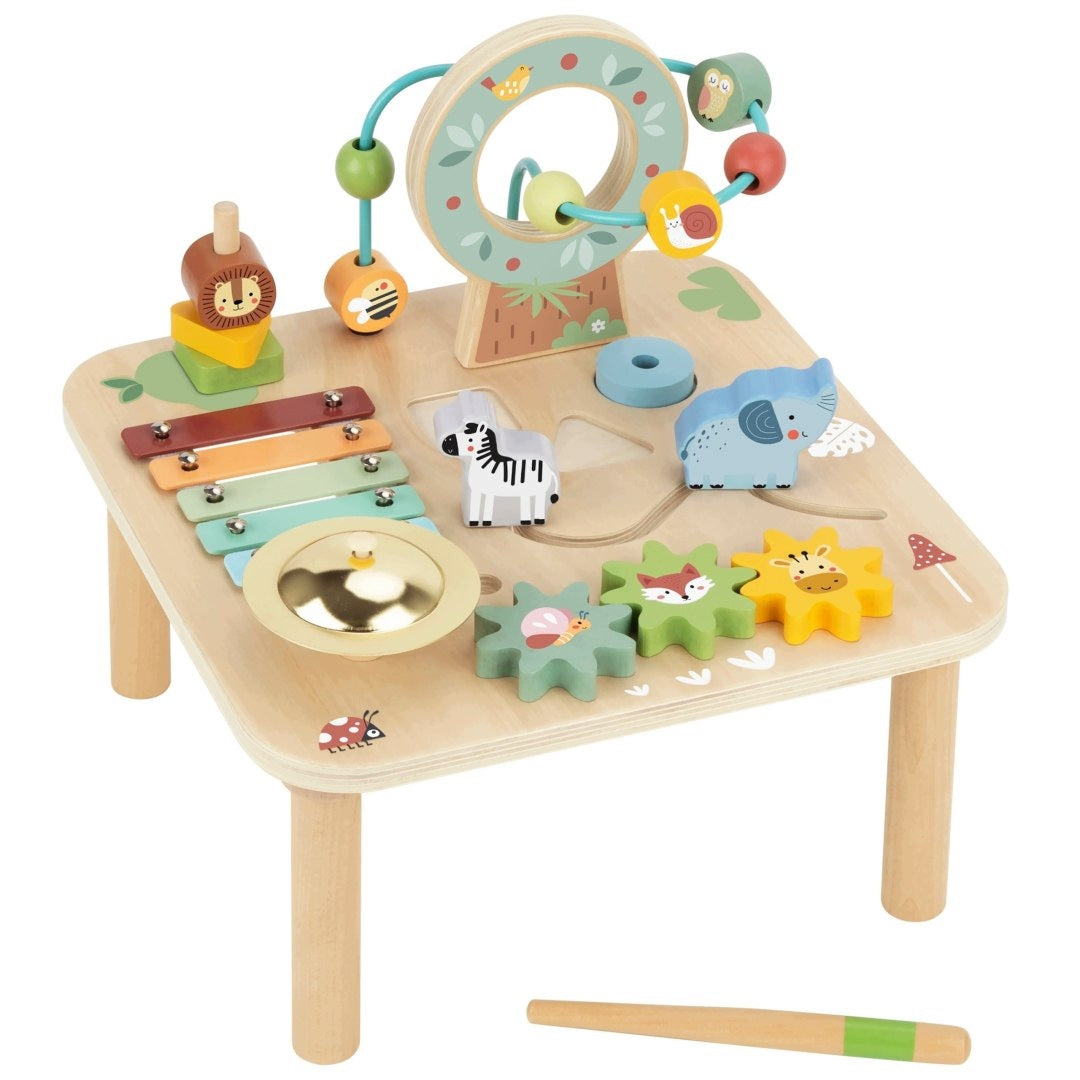 Woopie Green Wooden Educational Table Musical Sensory Labyrinth 5in1 Packaging status original