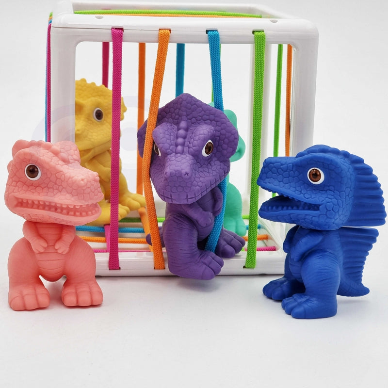 Woopie Sensory Cube Flexible Sorter DINO Color multicolor