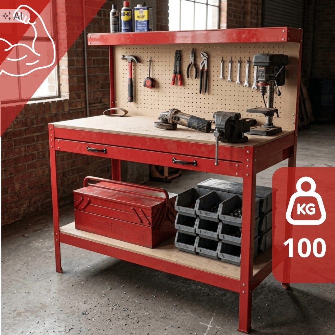 Workbench Bituxx 115cm perforated board drawer 100kg Manufacturer code 17727