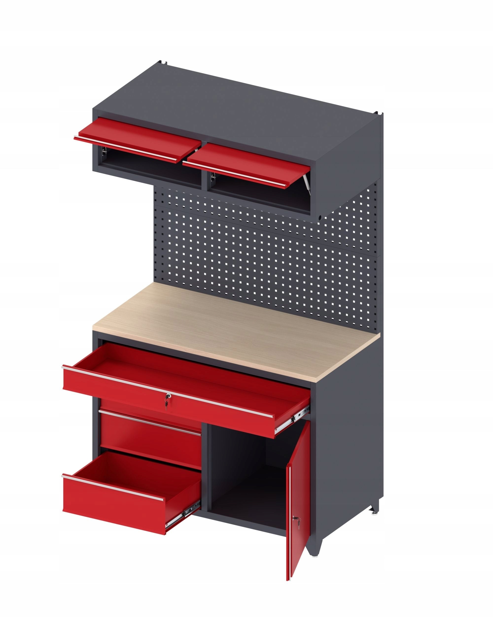 Workshop Table Working Tool 203x120x63cm 500kg Drawer TECHVIKING Manufacturer code 06-6235S 7024/3020