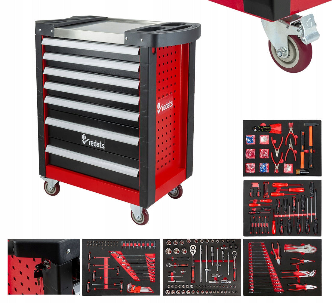Workshop Trolley Tool Cabinet with equipment 7 Drawers 420 el REDATS