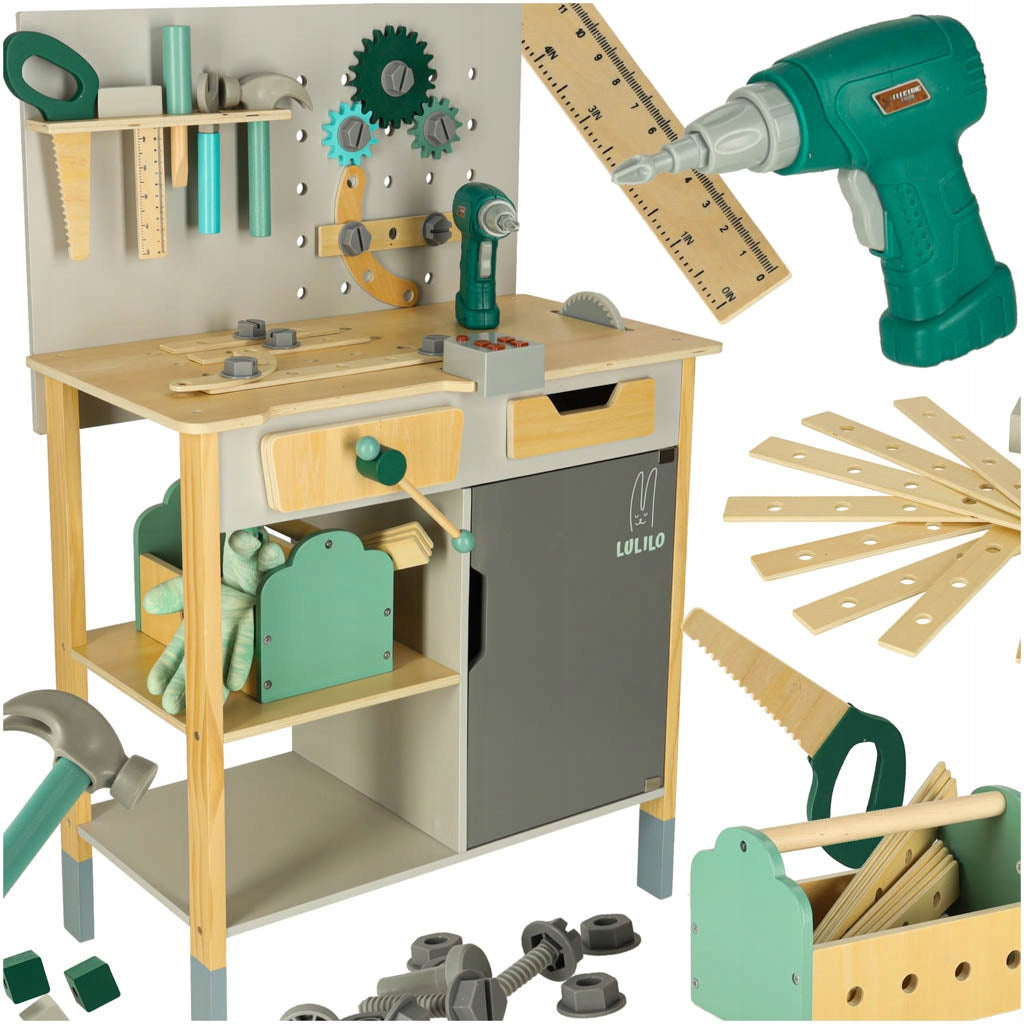 Workshop Wooden Set of Small DIYer with Tools Sounds 86 cm