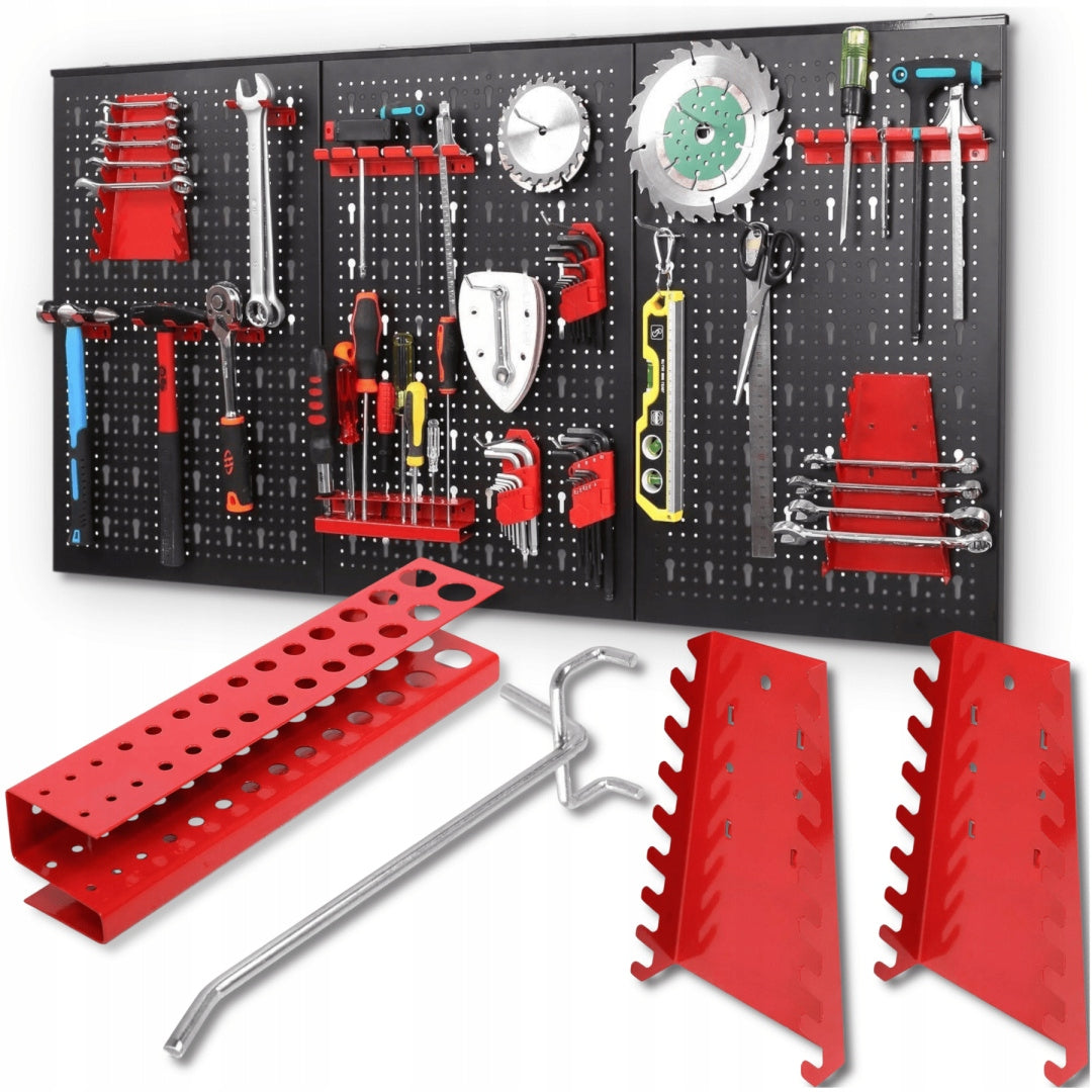 Workshop tool wall 120x60 cm with steel handles for garage