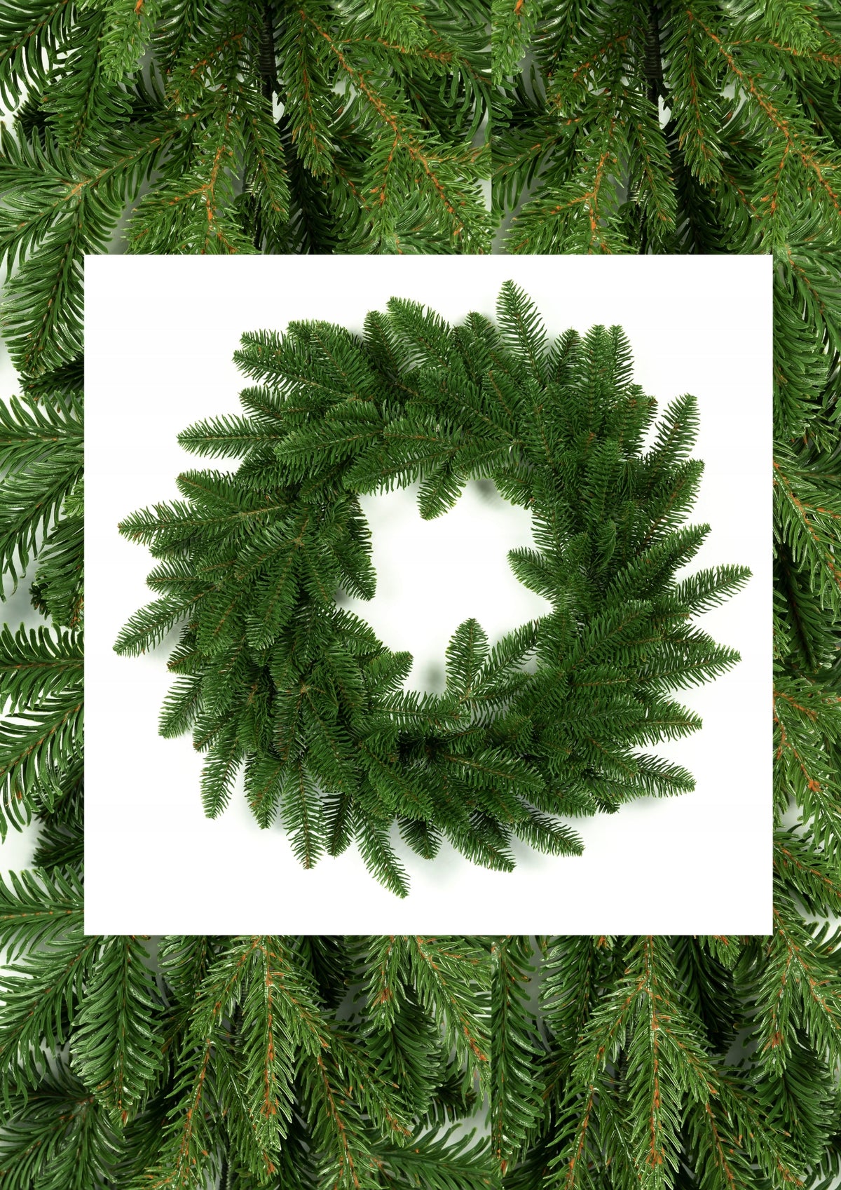 Wreath NOBILES Fir Forest Green 2D 100% PE 60cm as living for fireplace door Packaging status original