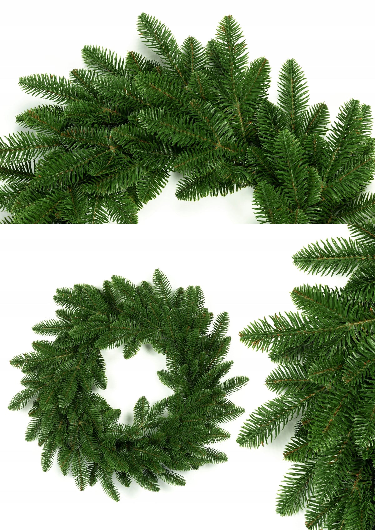 Wreath NOBILES Fir Forest Green 2D 100% PE 60cm as living for fireplace door