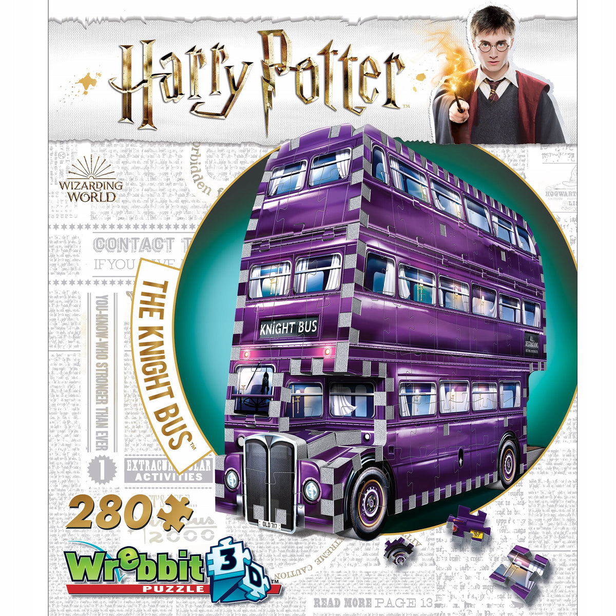 Wrebbit 3D Puzzle Harry Potter Knight Bus - 280 Pieces