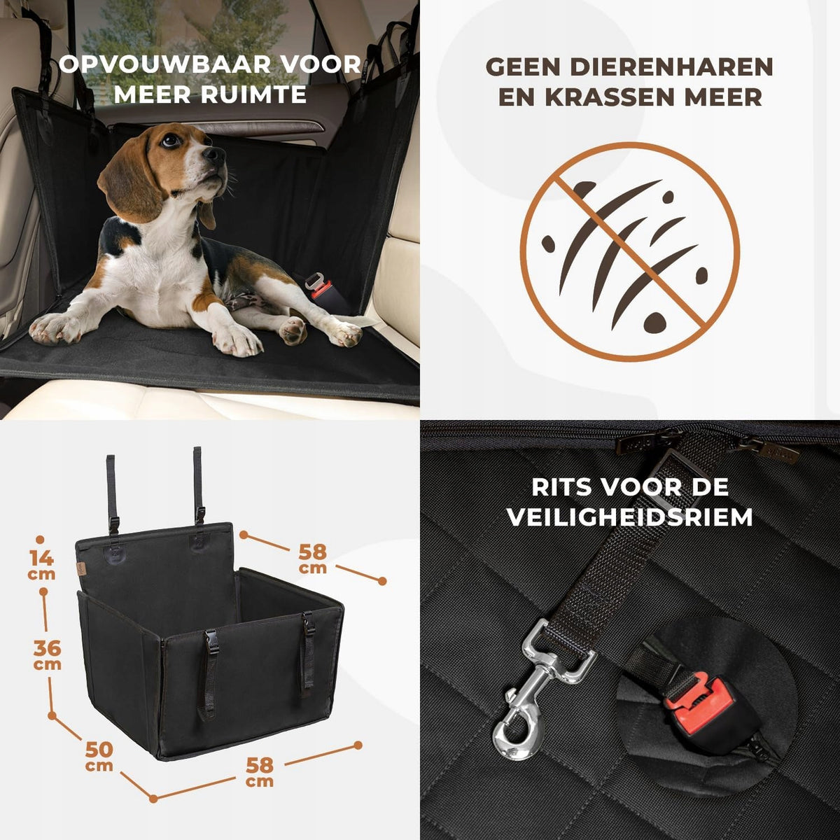 Wuglo Waterproof dog car seat, dog up to 18kg, size. M black Brand no brand