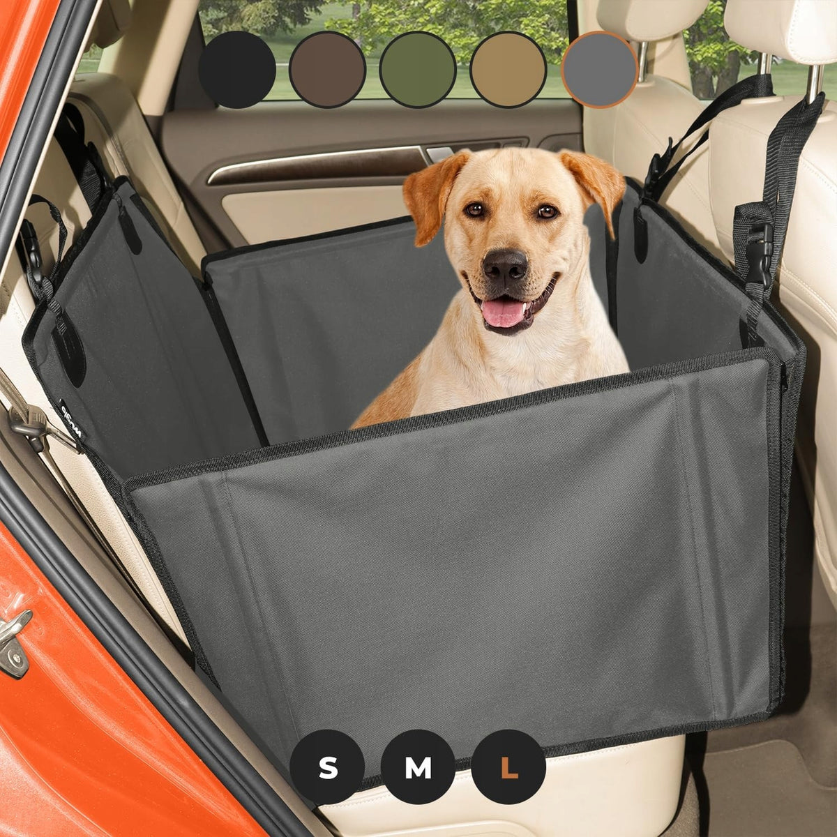 Wuglo Waterproof dog car seat, dog up to 18kg, size. M grey