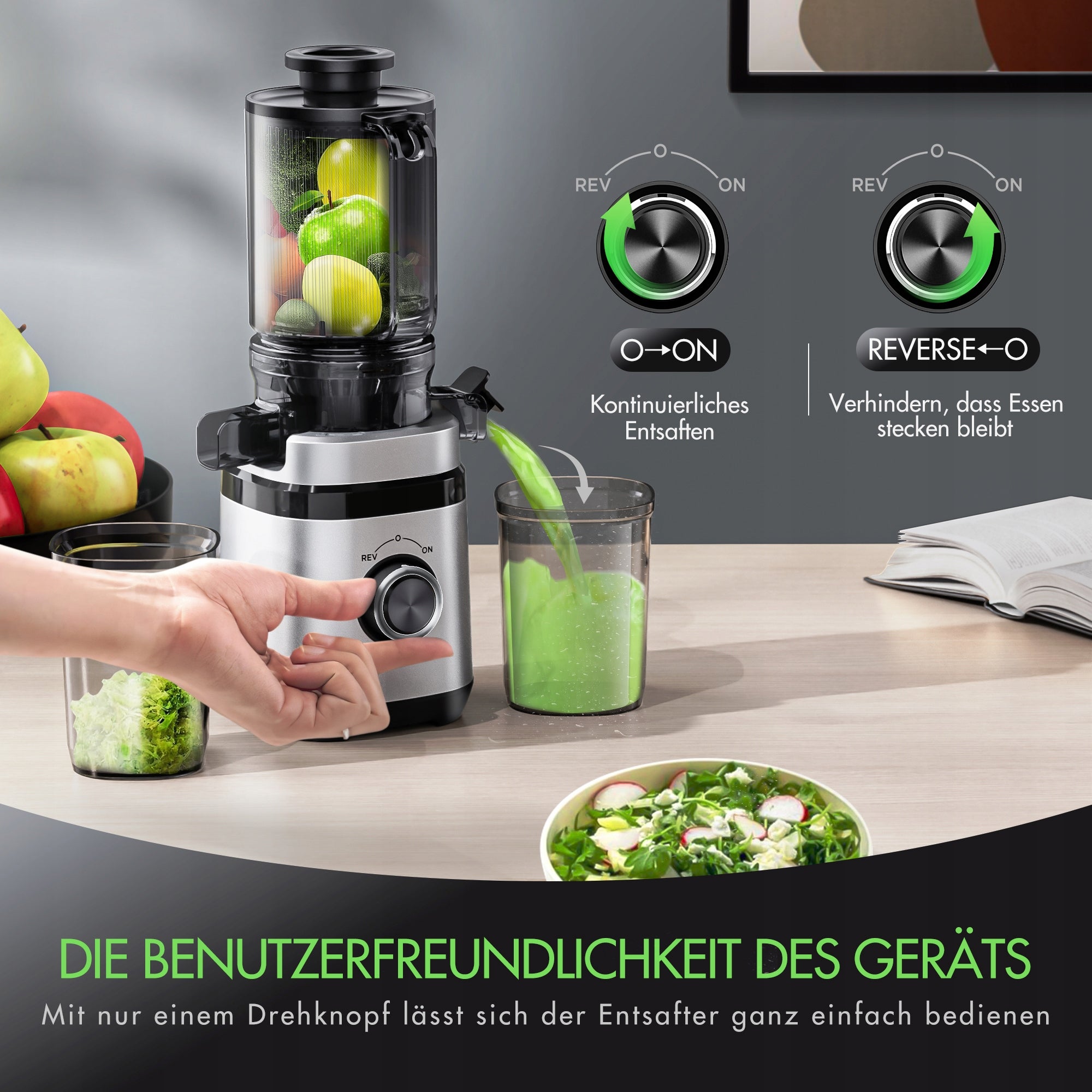 Wyciskarka wolnoobrotowa pionowa JS2306 FreshJuice srebrny/szary 350 W Packaging status original
