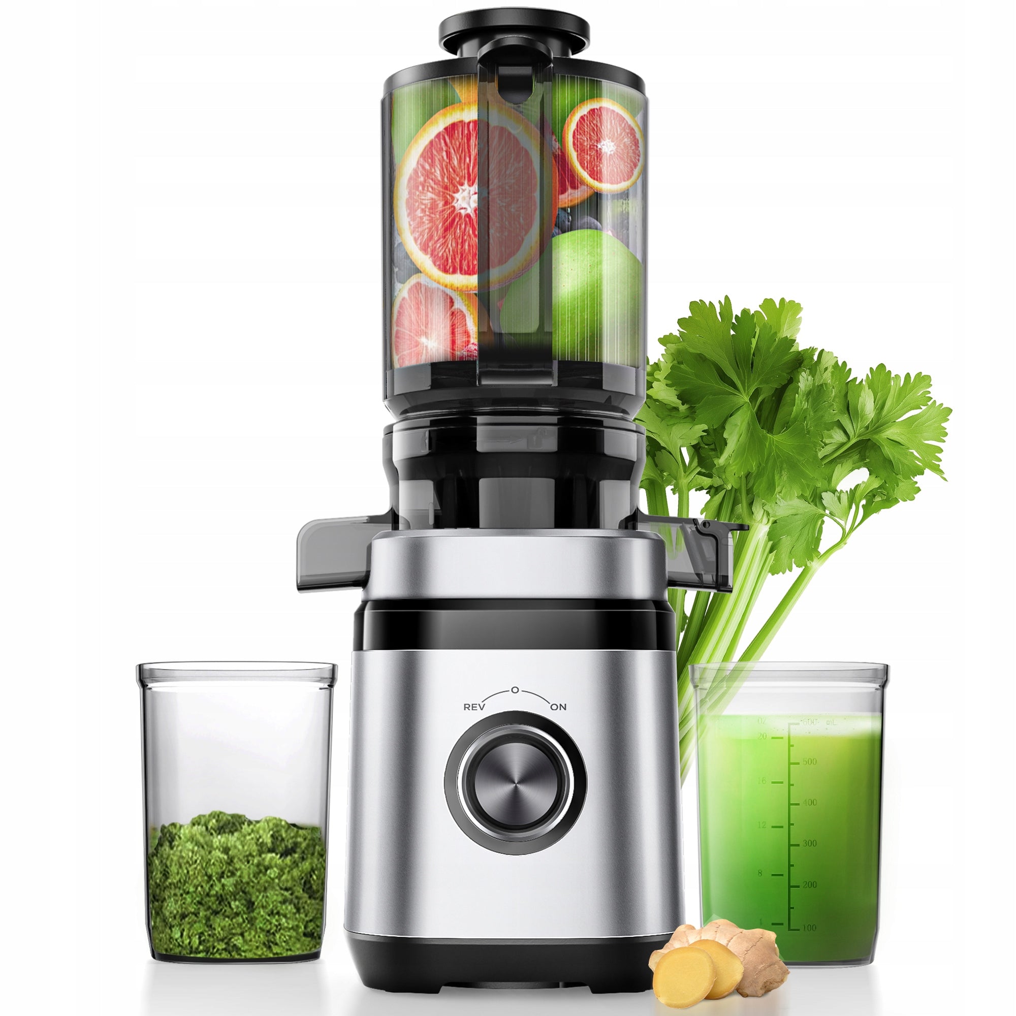 Wyciskarka wolnoobrotowa pionowa JS2306 FreshJuice srebrny/szary 350 W