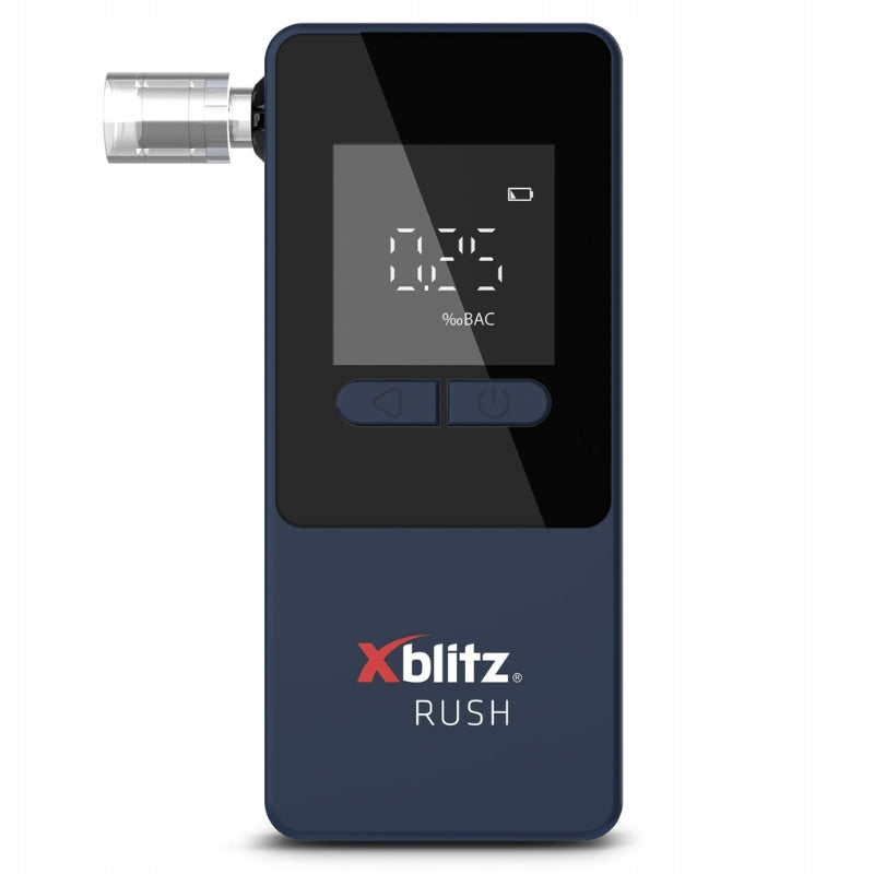 XBLITZ ELECTROCHEMICAL BREATHALYZER RUSH + PROFESSIONAL PRECISION MOUTHPIECES Batteries included no