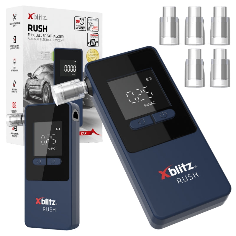 XBLITZ ELECTROCHEMICAL BREATHALYZER RUSH + PROFESSIONAL PRECISION MOUTHPIECES