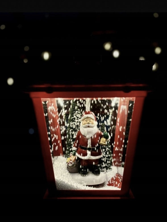 XL Christmas lantern with sound spinning snow Santa Claus 180 red Brand no brand