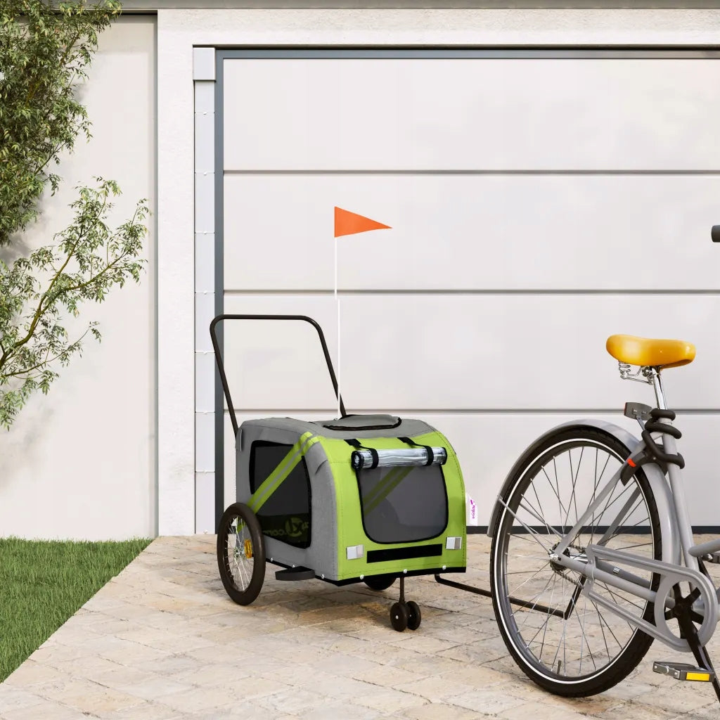 XL Pet Bicycle Trailer - Green/Grey 134x68x72cm Packaging status original