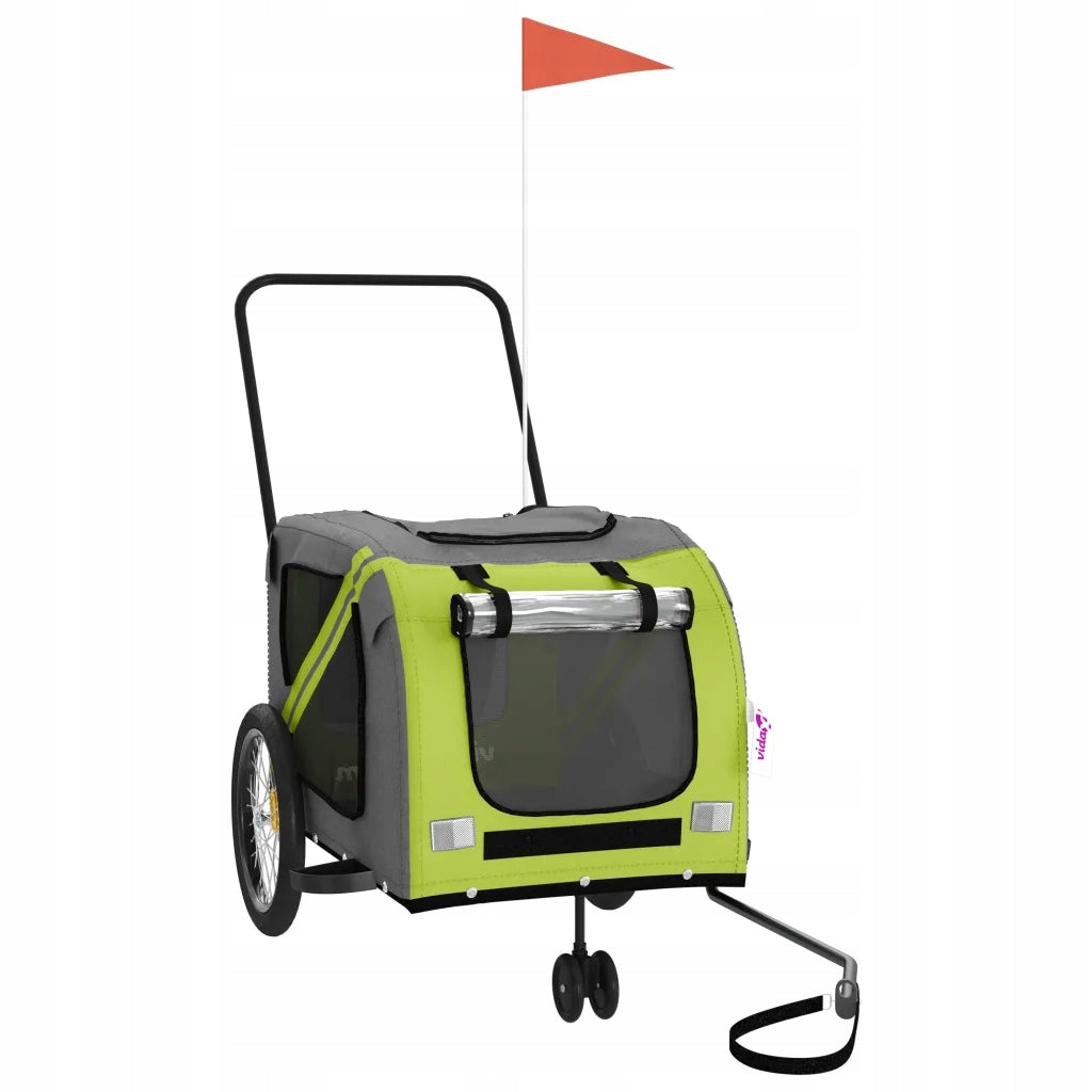 XL Pet Bicycle Trailer - Green/Grey 134x68x72cm