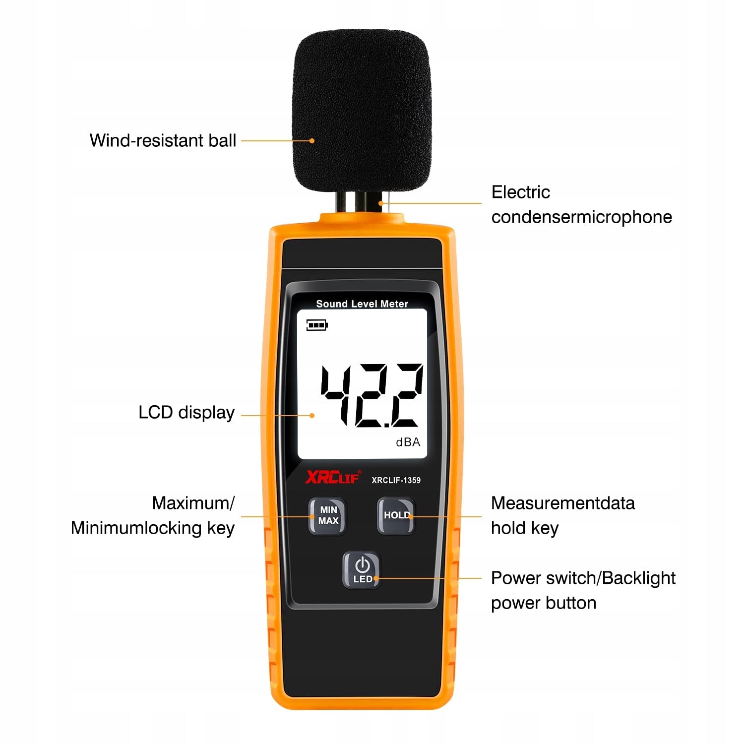 XRCLIF Digital Sound Level Meter Decibel Meter