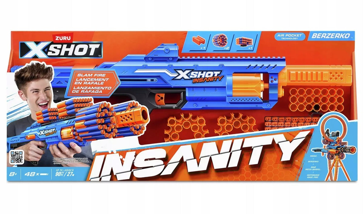 XSHOT ARROW GUN BEZERKO 8 SHOT INSANITY ZURU 48 ARROWS
