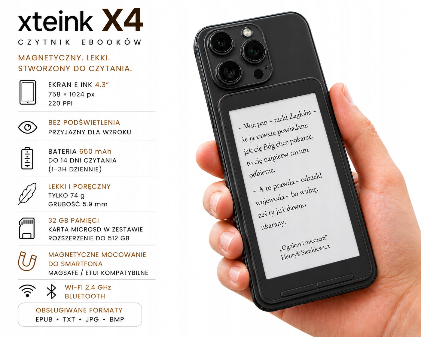 XTEINK x4 pocket ebook reader -black -global version from the manufacturer