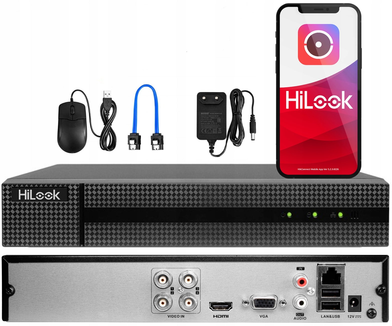 XVR analog recorder for monitoring AHD TVI 2MPx HiLook by Hikvision