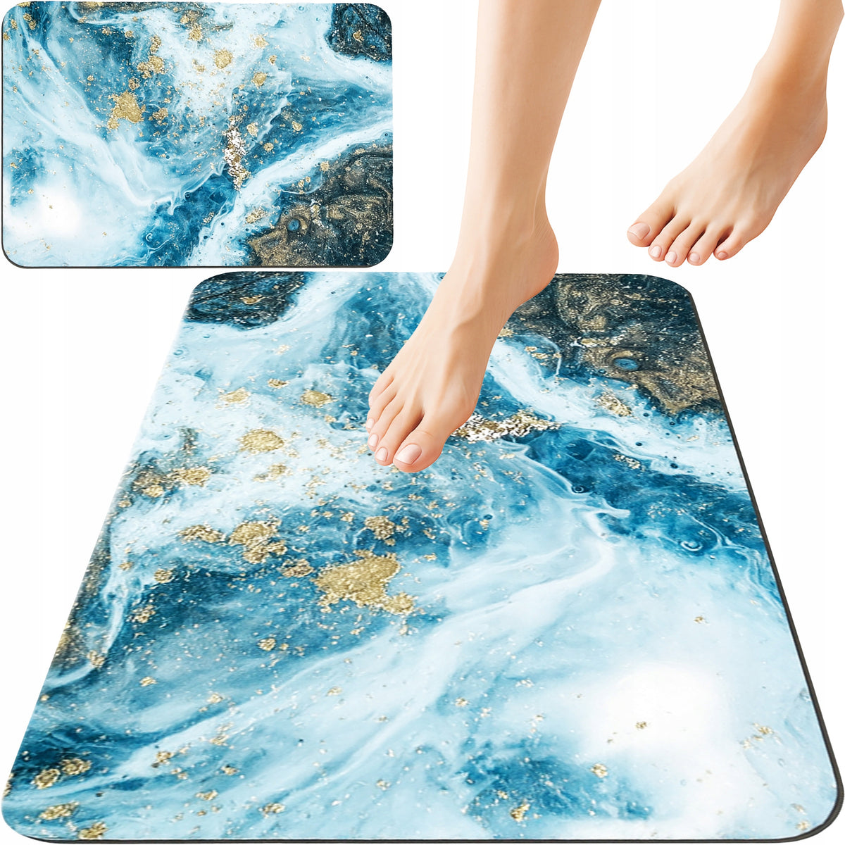 XXL ABSORBENT BATHROOM RUG ANTI-SLIP QUICK-DRYING MAT 50 x 80 cm