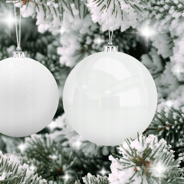 XXL Christmas Tree Baubles Large White 20 cm Unbreakable Set of 4 Packaging status original