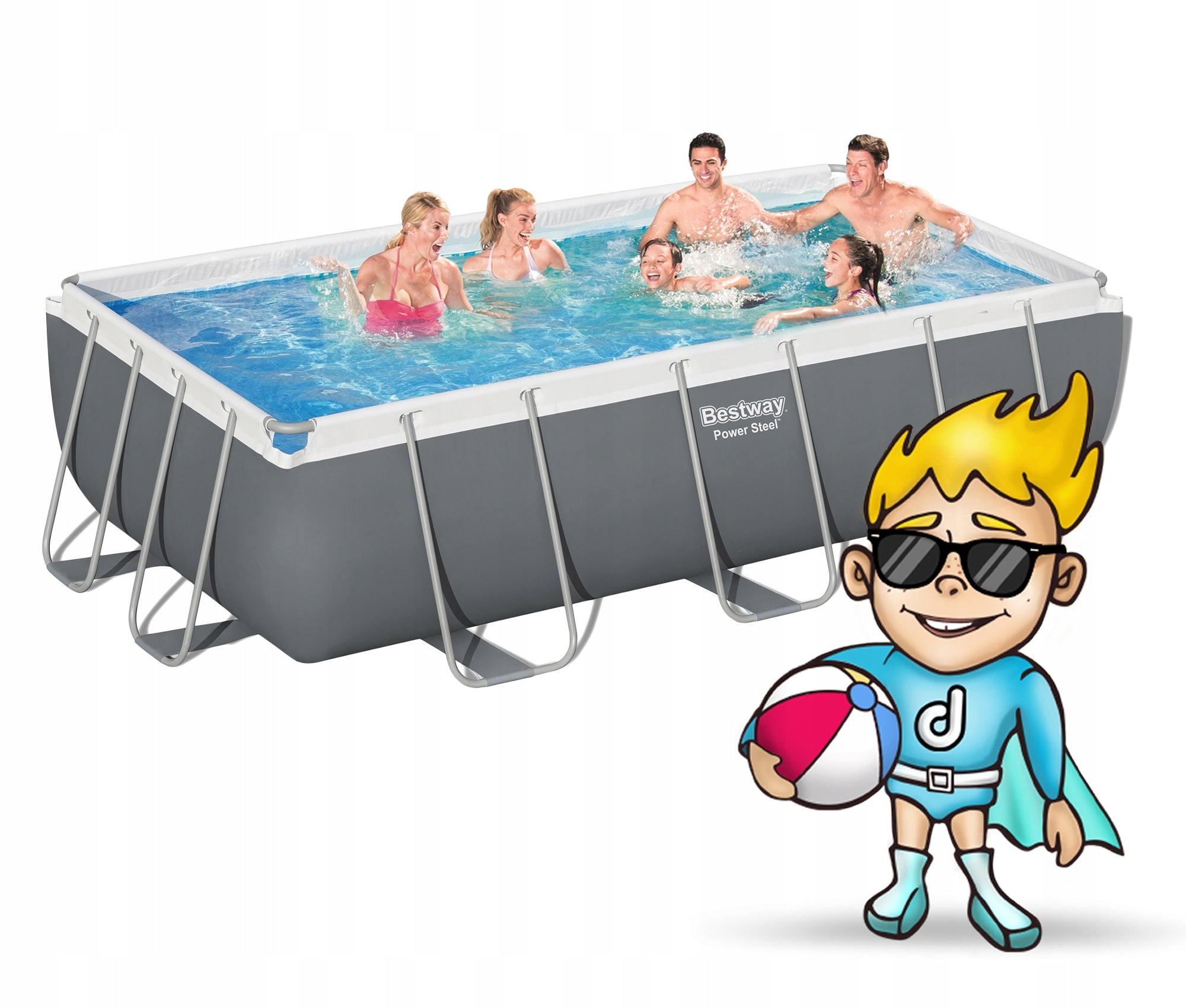 XXL FRAME POOL FOR THE WHOLE FAMILY FOR THE GARDEN BESTWAY WITH PUMP 404X201X100 Brand Bestway