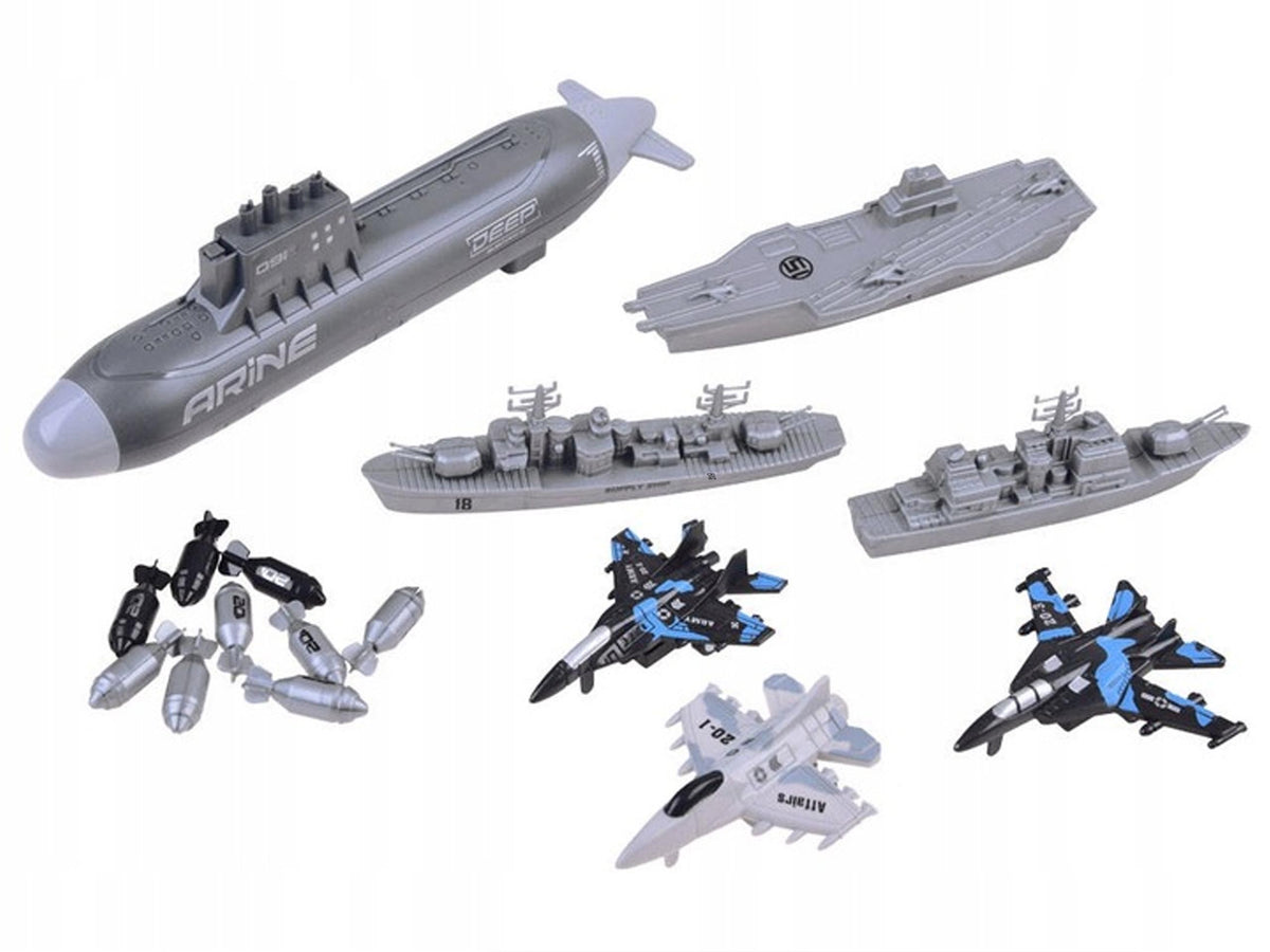 XXL MEGA SET BOAT SUBMARINE SHIP AIRCRAFT CARRIER 3X PLANE FOR BATH